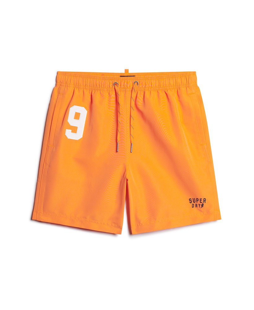 gerecyclede polo zwembroek van 43 cm in oranje tijgerprint