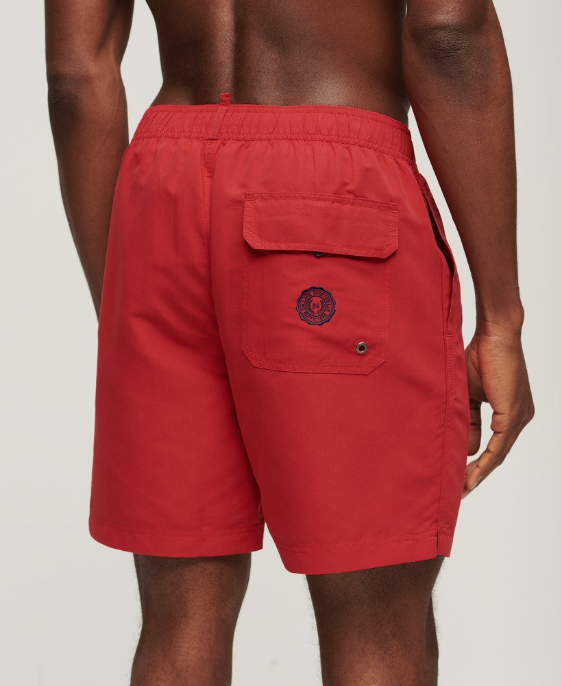 gerecyclede polo zwemshorts van 43 cm in rood.