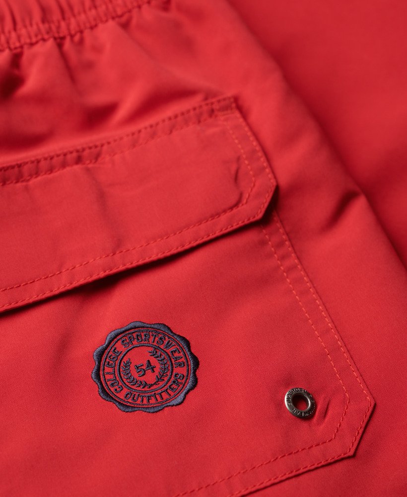 gerecyclede polo zwemshorts van 43 cm in rood.
