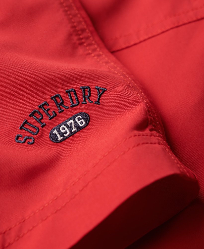 gerecyclede polo zwemshorts van 43 cm in rood.