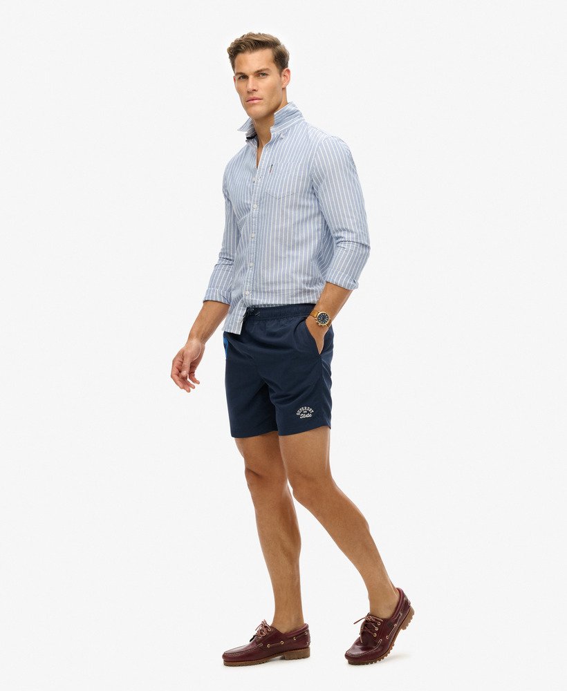 gerecyclede polo zwemshorts van 17 inch in een prachtige marineblauwe kleur.
