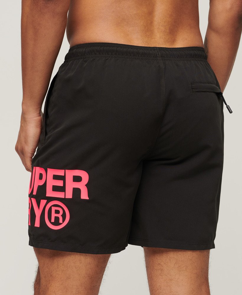 sportswear logo 17-inch zwembroek van gerecycled materiaal in zwart