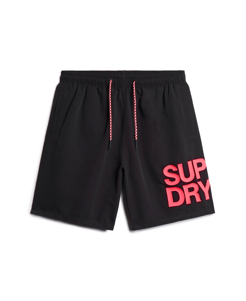 sportswear logo 17-inch zwembroek van gerecycled materiaal in zwart