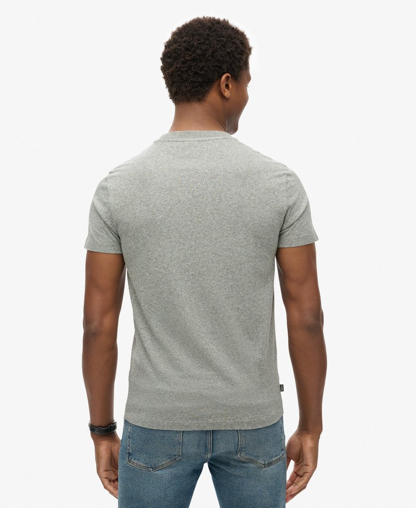 t-shirt met essential logo van biologisch katoen in noos grijs gemêleerd.