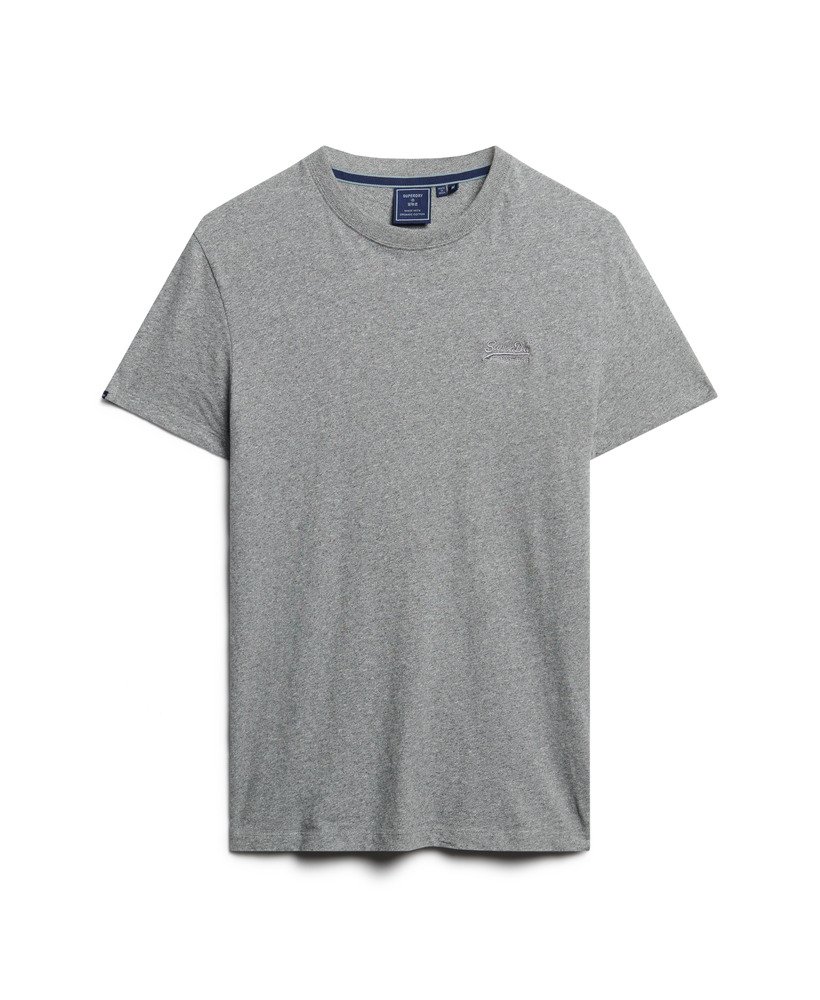 t-shirt met essential logo van biologisch katoen in noos grijs gemêleerd.