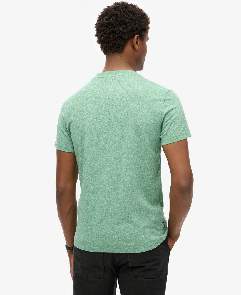 t-shirt met essential-logo van biologisch katoen in felgroen.