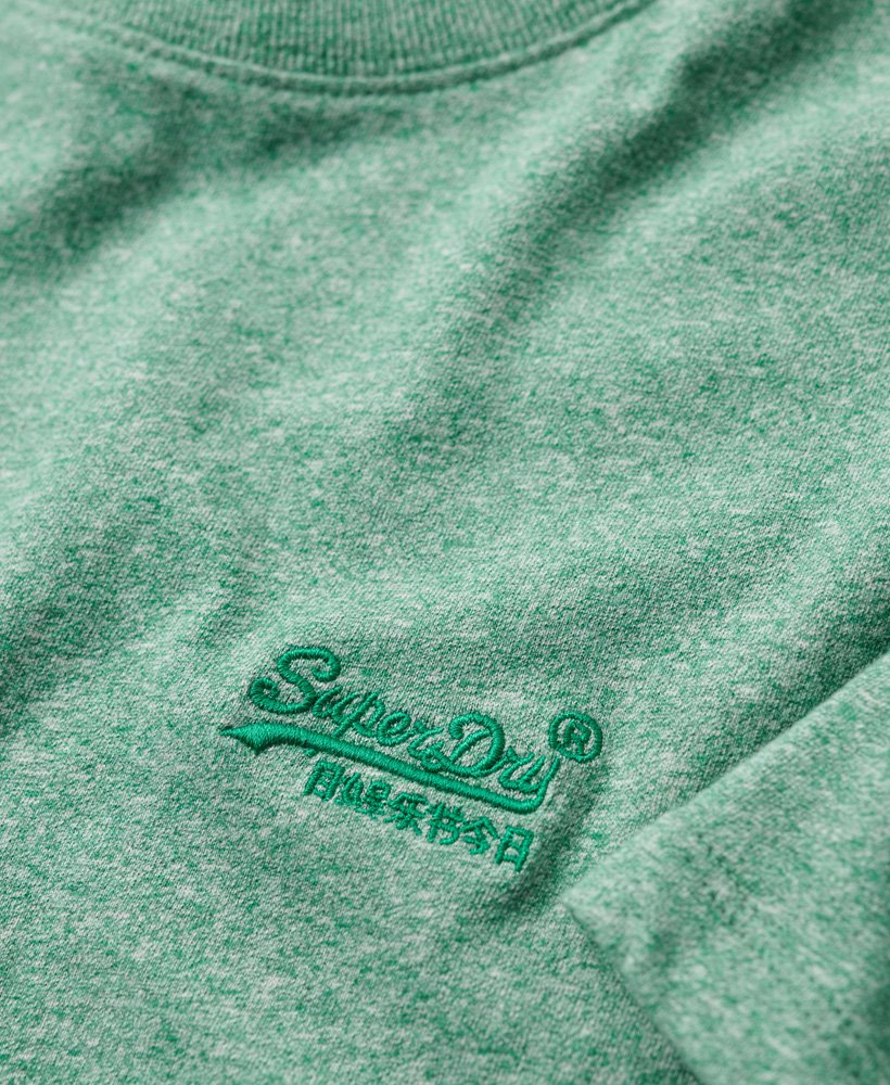 t-shirt met essential-logo van biologisch katoen in felgroen.