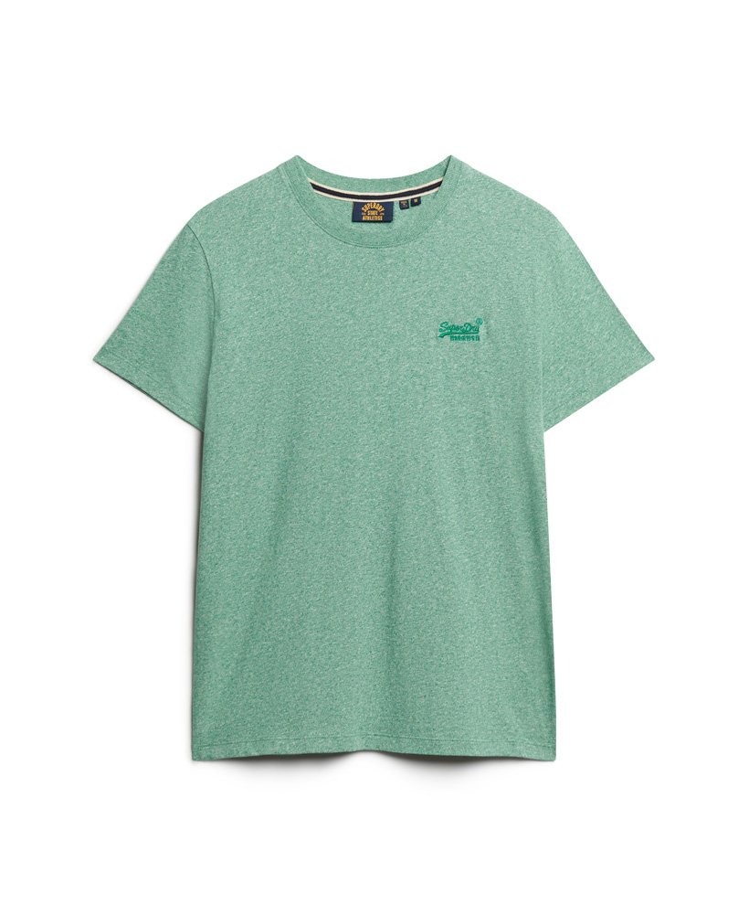 t-shirt met essential-logo van biologisch katoen in felgroen.