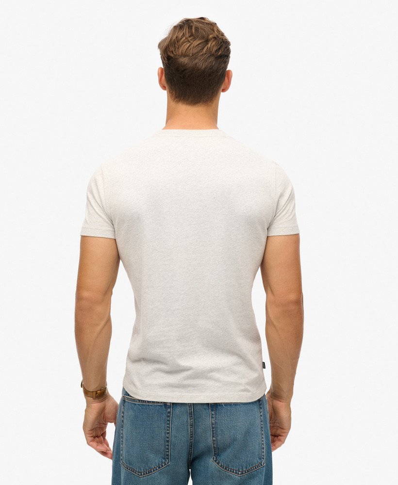 t-shirt met v-hals en essential-logo van biologisch katoen in glacier grey marl.