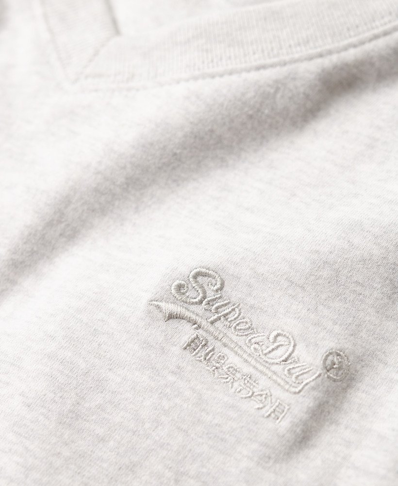 t-shirt met v-hals en essential-logo van biologisch katoen in glacier grey marl.