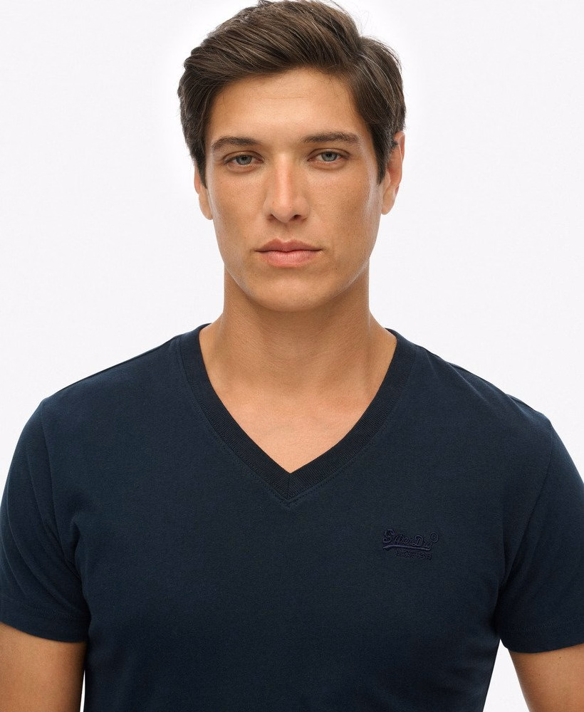 T-shirt met V-hals en Essential-logo van biologisch katoen