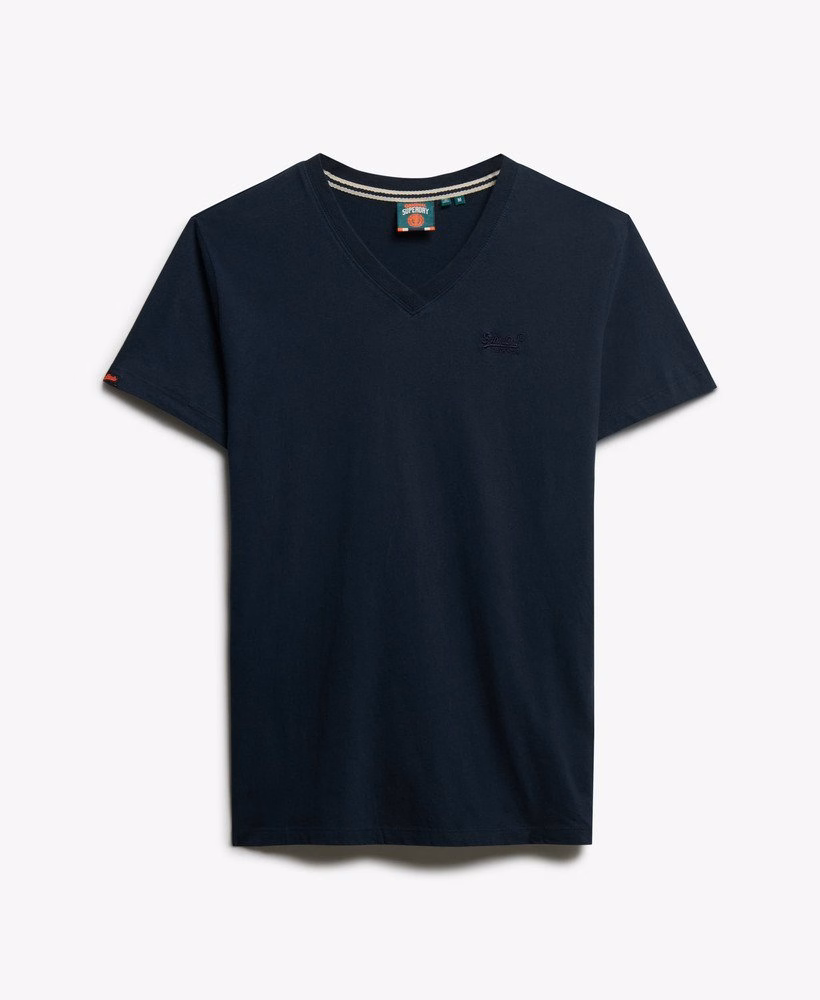 T-shirt met V-hals en Essential-logo van biologisch katoen