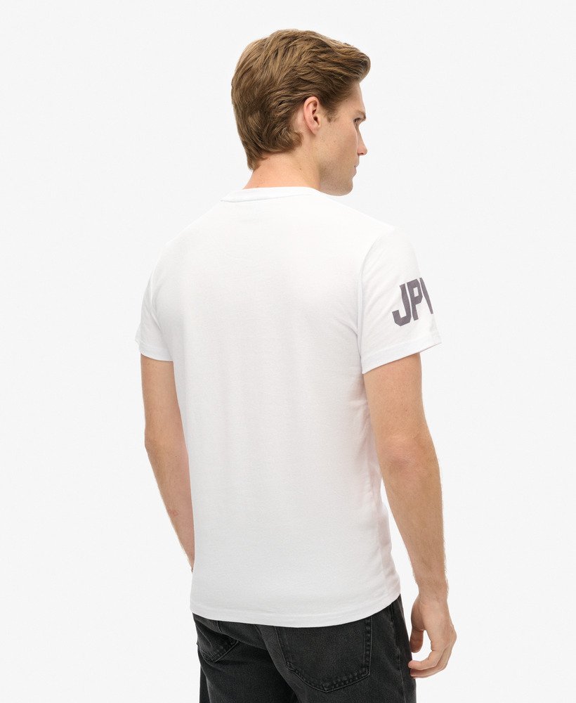 vintage t-shirt met logo van biologisch katoen in optic