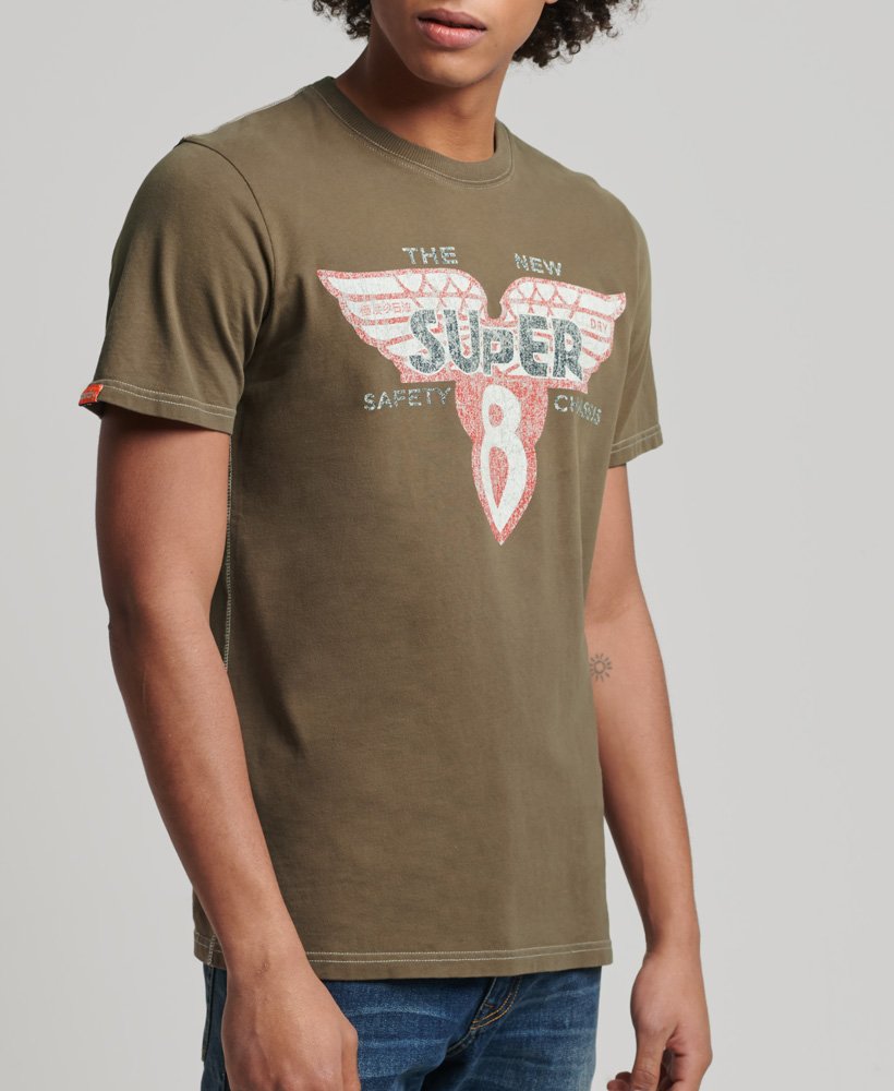 limited edition vintage 07 rework classic t-shirt in donkergrijsrebelrood