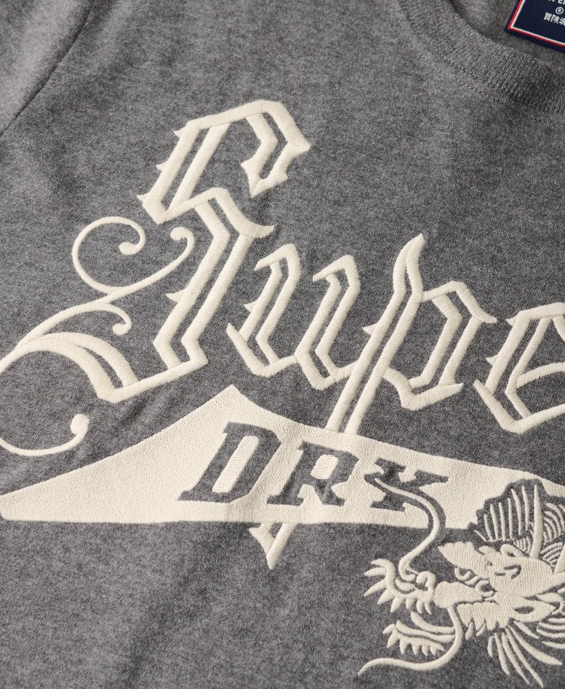 vintage t-shirt in scriptstijl voor studenten in de kleur charcoal marl.