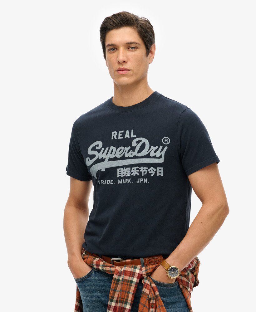 vintage logo t-shirt in eclipse navy