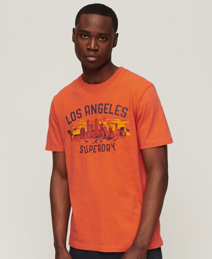 vintage city souvenir t-shirt in new house orange marl