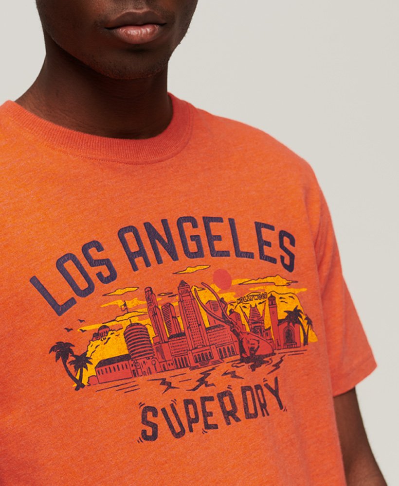 vintage city souvenir t-shirt in new house orange marl