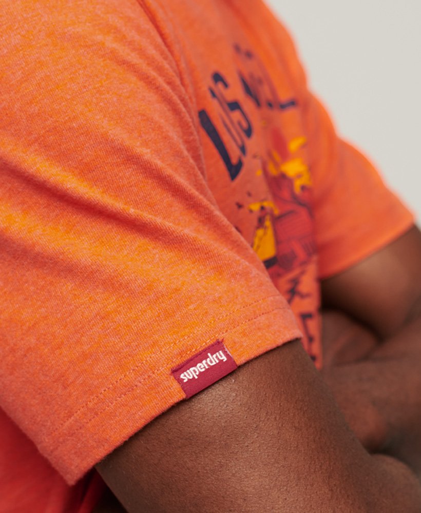 vintage city souvenir t-shirt in new house orange marl