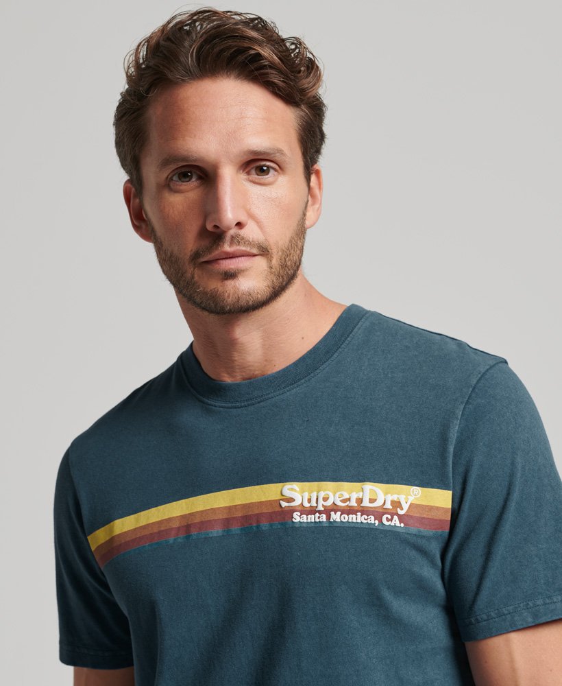 vintage venue t-shirt in skateblauw