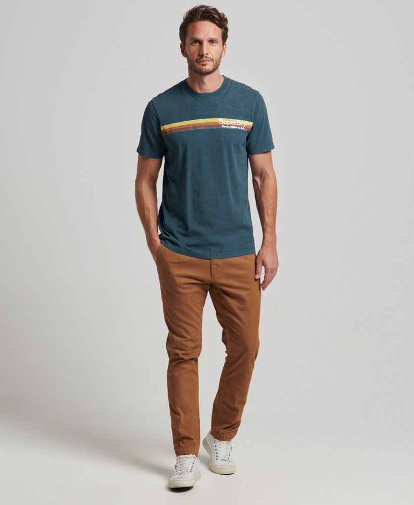 vintage venue t-shirt in skateblauw