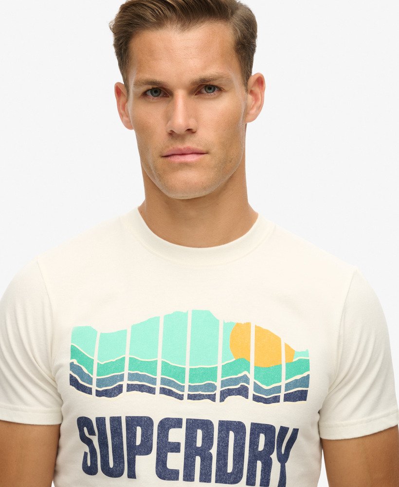 vintage great outdoors t-shirt in naturel wit gemêleerd