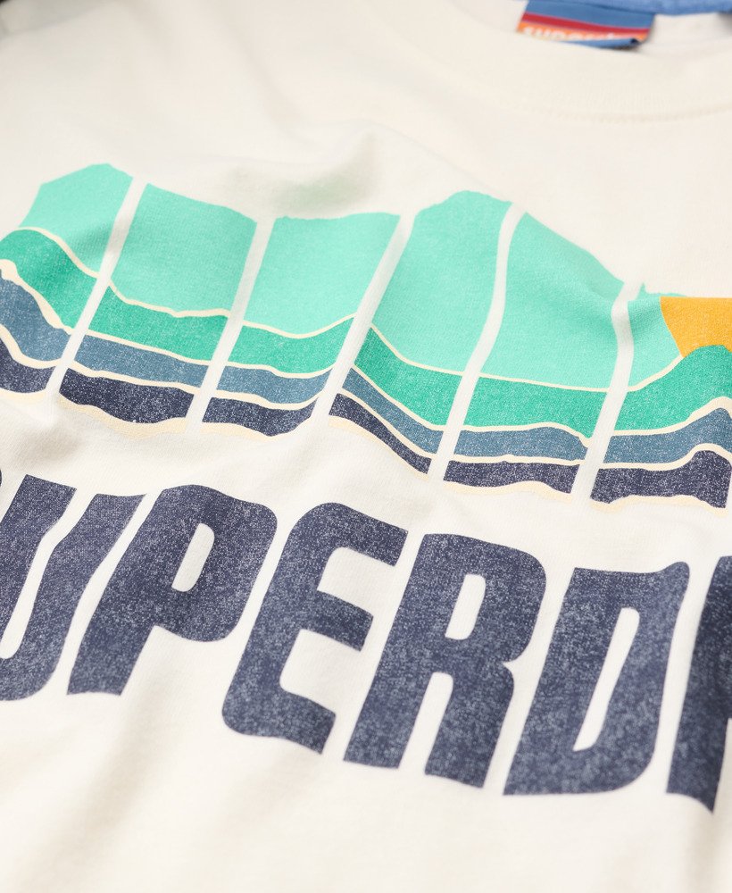 vintage great outdoors t-shirt in naturel wit gemêleerd