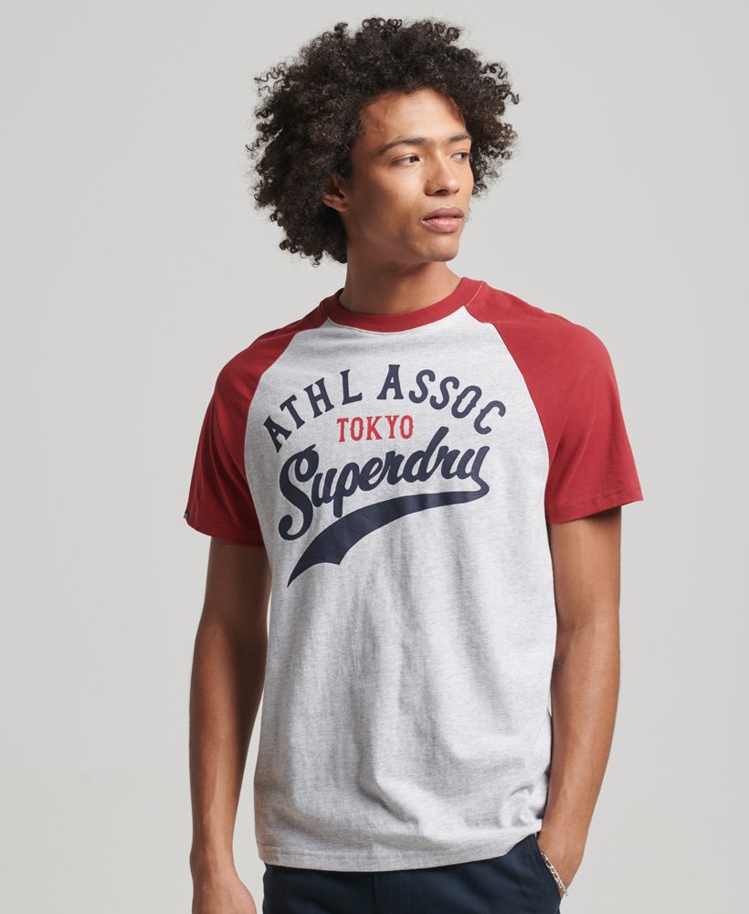 vintage home run raglan t-shirt in glacier grey marlred