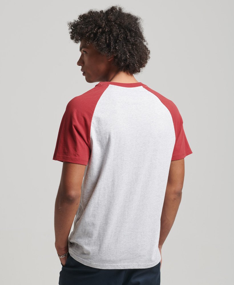 vintage home run raglan t-shirt in glacier grey marlred