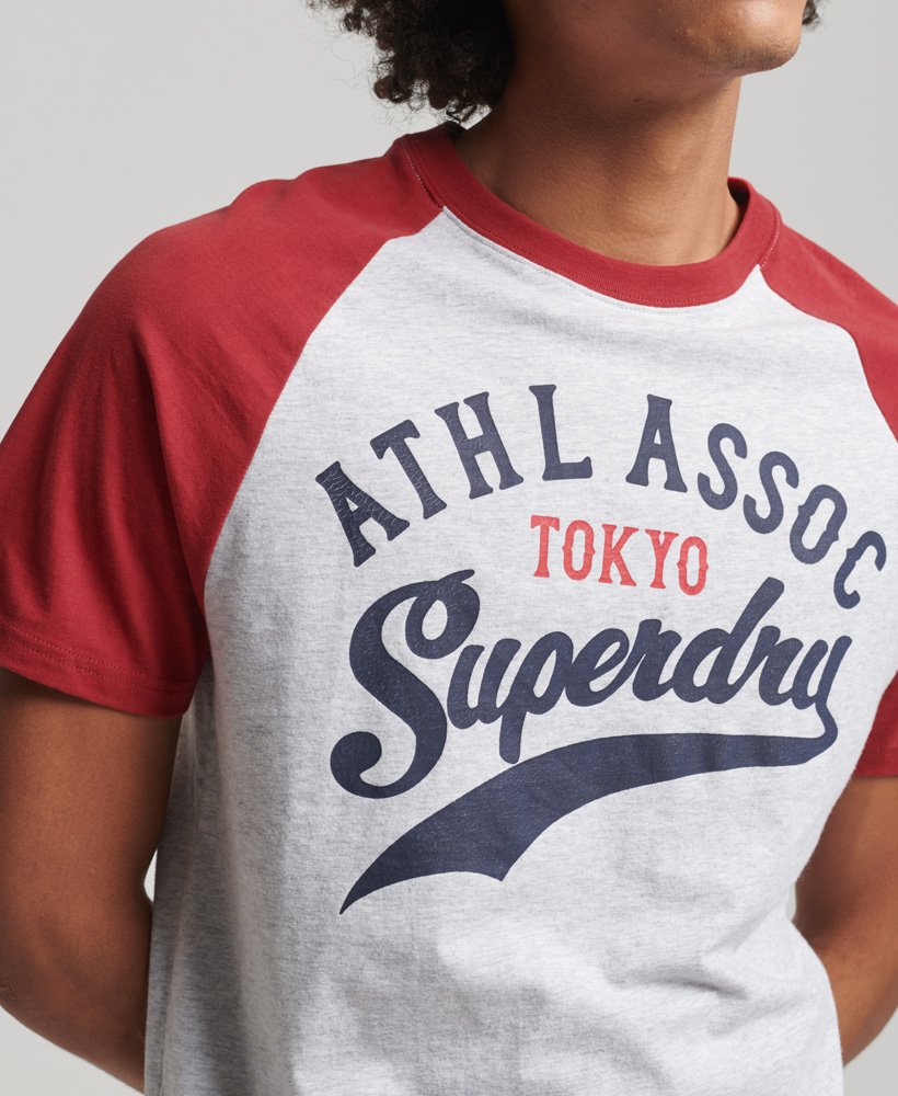 vintage home run raglan t-shirt in glacier grey marlred