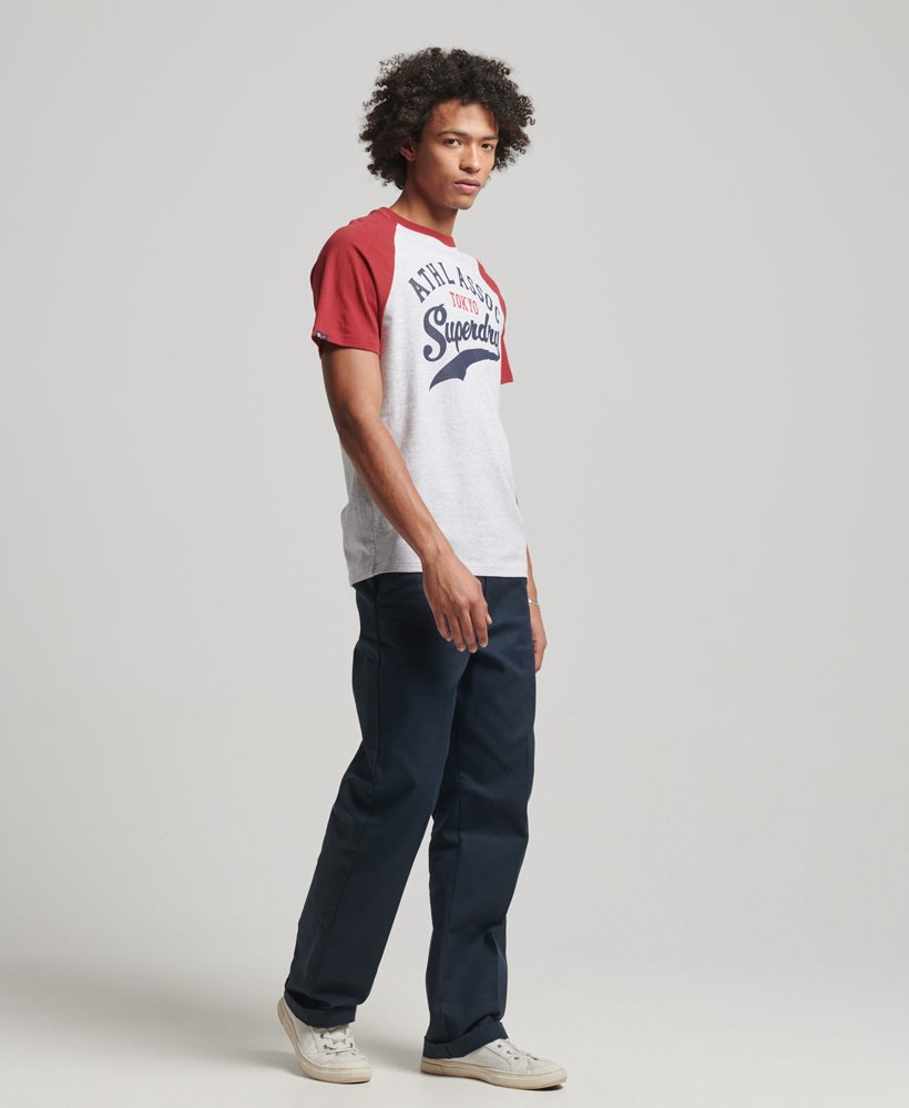 vintage home run raglan t-shirt in glacier grey marlred