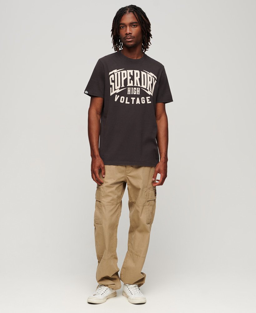 blackout rock graphic t-shirt in carbon grey