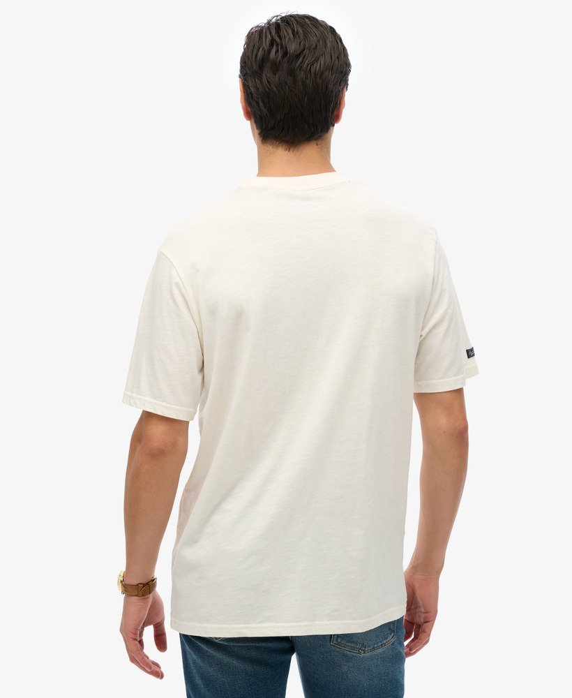 motor retro graphic t-shirt in nieuw krijtwit