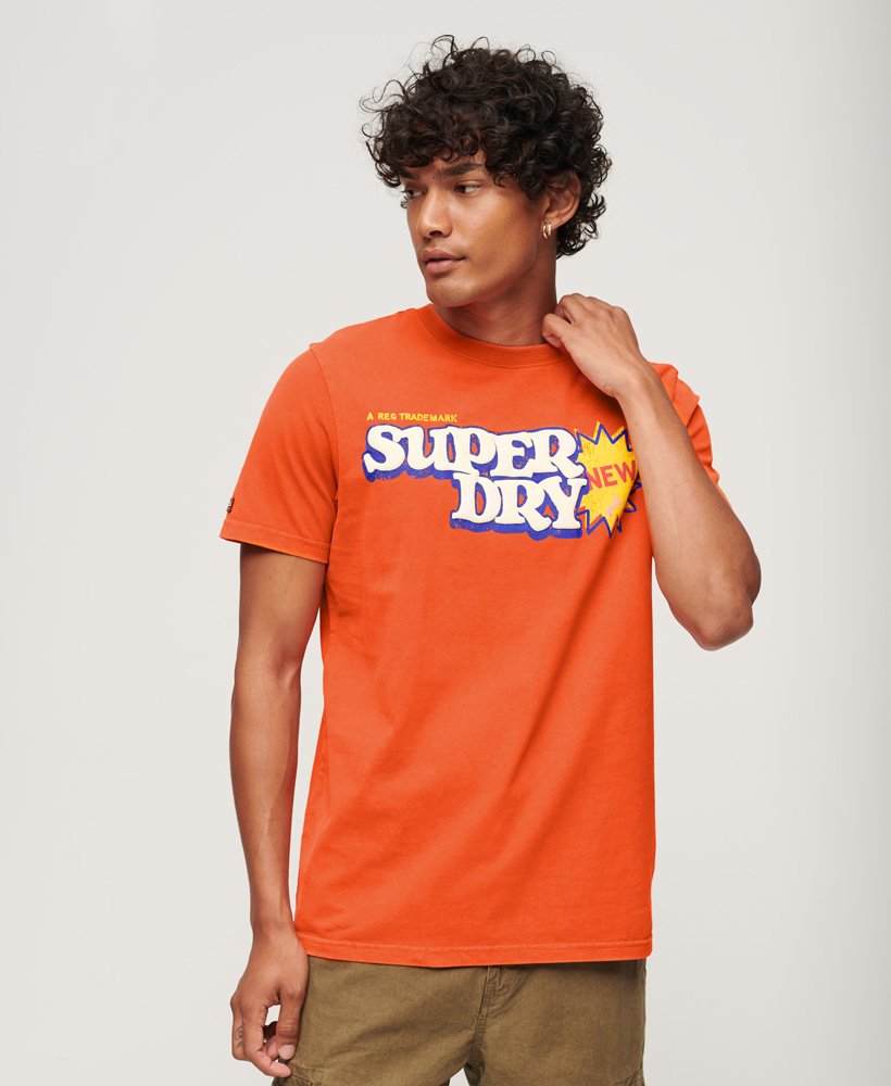 cooper 70s retro logo t-shirt in gepureerde pompoenoranje