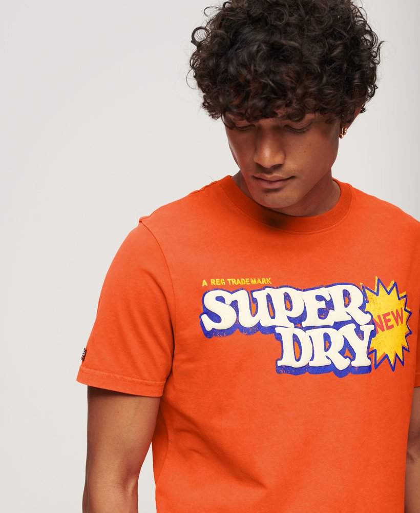 cooper 70s retro logo t-shirt in gepureerde pompoenoranje