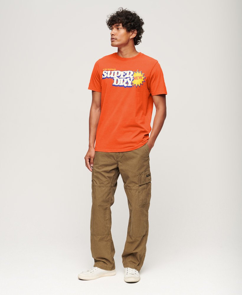 cooper 70s retro logo t-shirt in gepureerde pompoenoranje