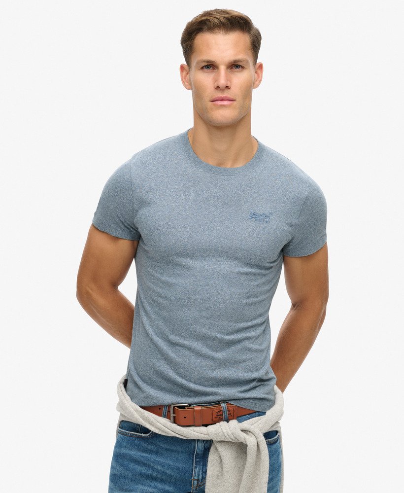 t-shirt met essential-logo van biologisch katoen in bay blue marl.