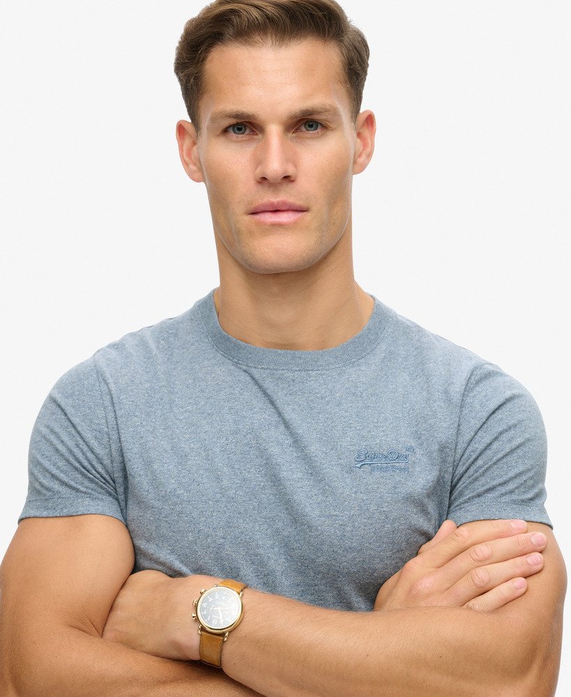 t-shirt met essential-logo van biologisch katoen in bay blue marl.