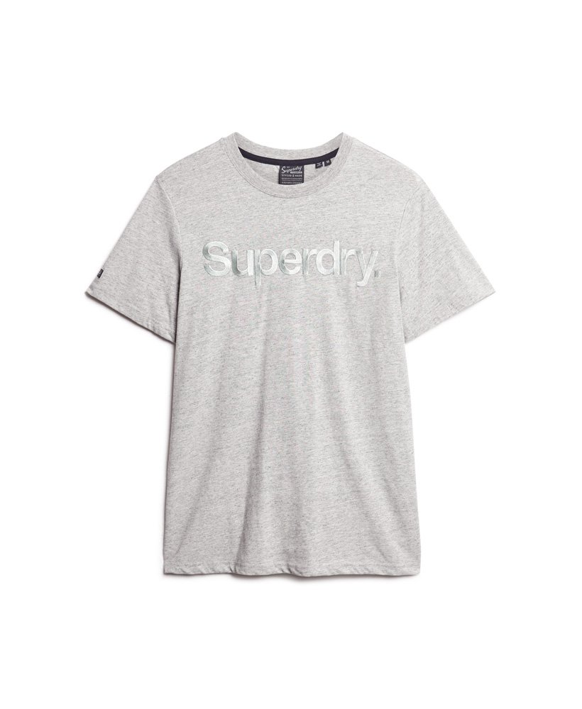 t-shirt met tonale geborduurde logo in sportief grijs gemêleerd