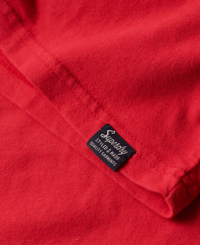 vintage americana grafisch t-shirt in frisdrankrood.