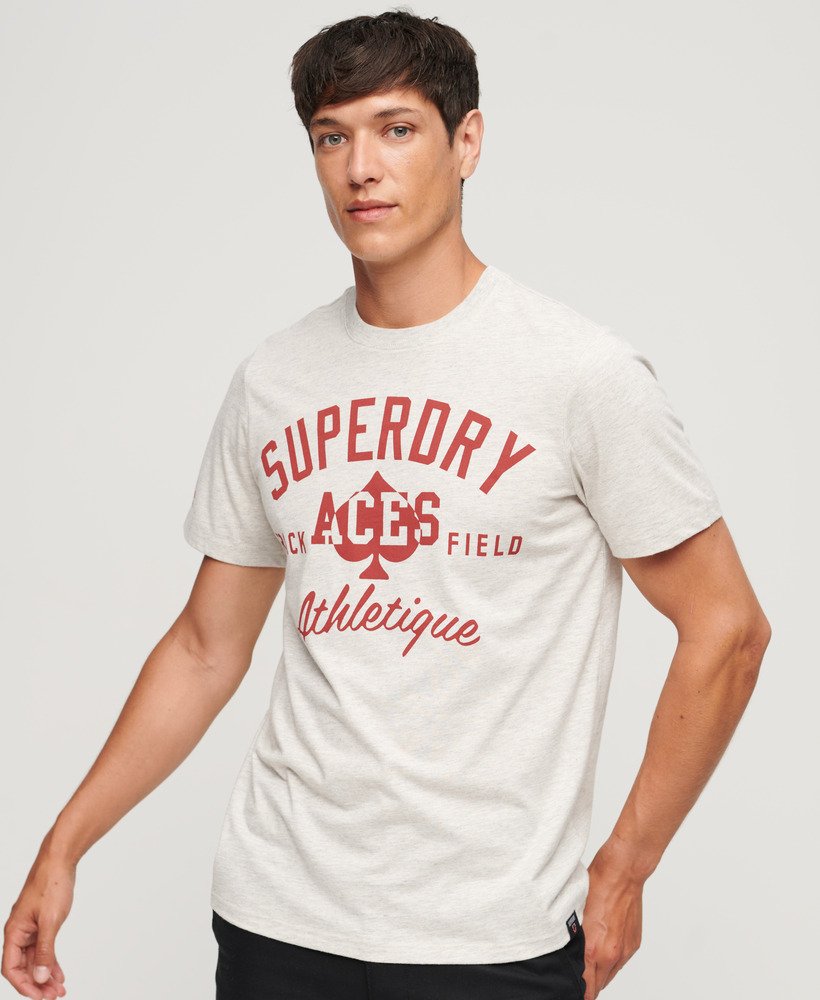 grafisch t-shirt van athletic college in birut grey marl