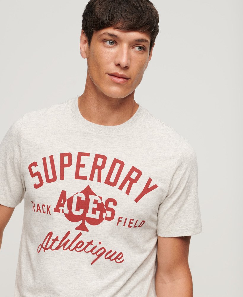 grafisch t-shirt van athletic college in birut grey marl