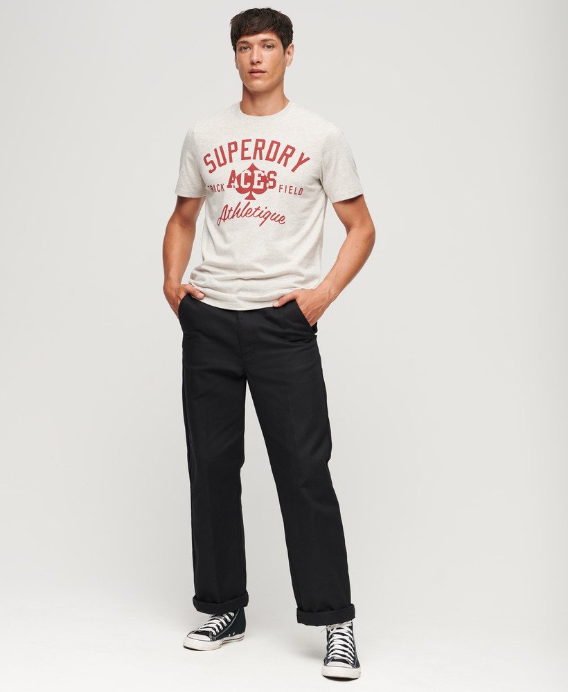 grafisch t-shirt van athletic college in birut grey marl