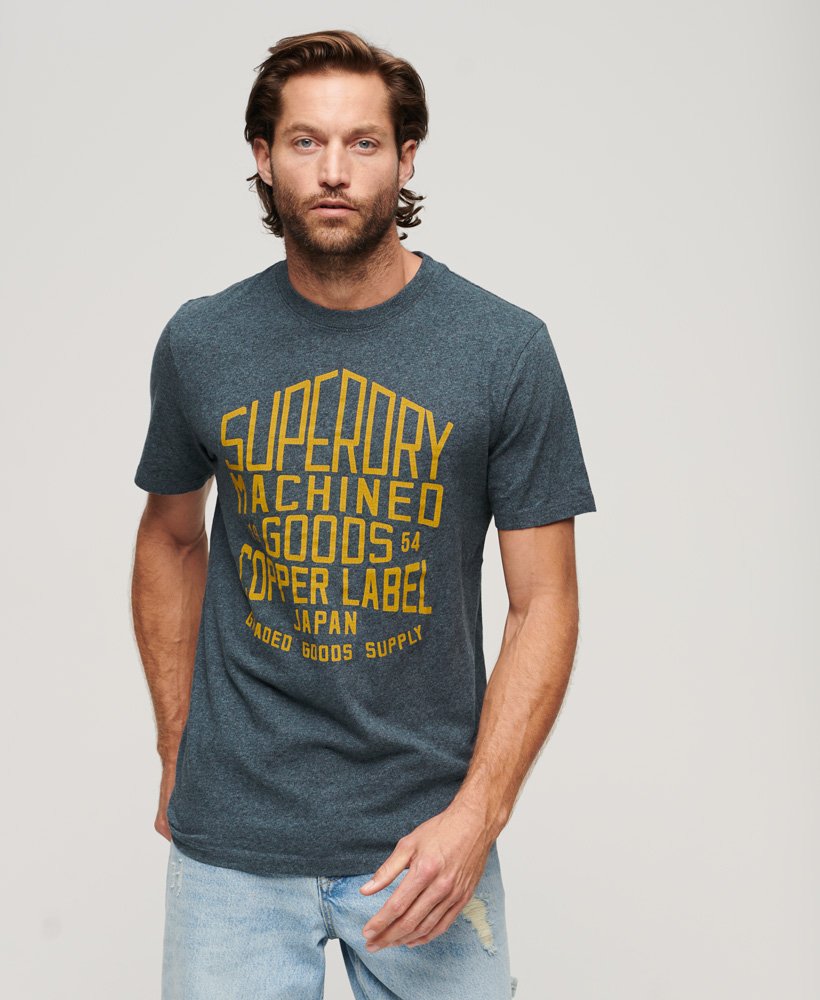 copper label workwear t-shirt in airborne navy jaspe marl