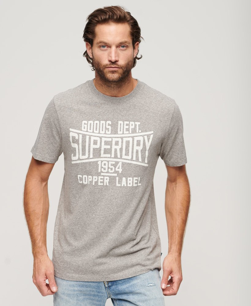 copper label workwear t-shirt in staalgrijs grindle