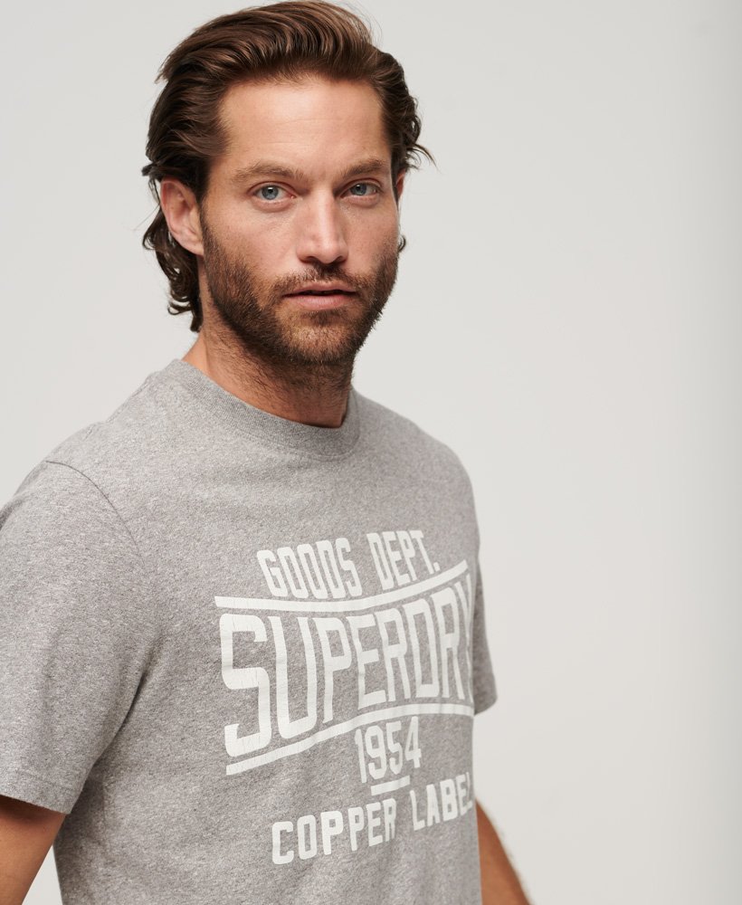 copper label workwear t-shirt in staalgrijs grindle