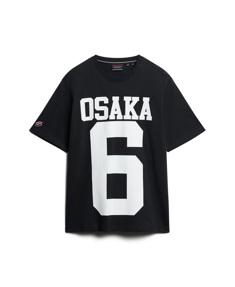 osaka logo losvallend t-shirt in zwart
