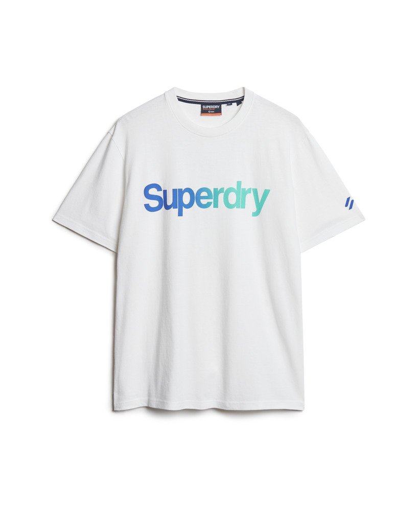 core logo loose t-shirt in brilliant white fade