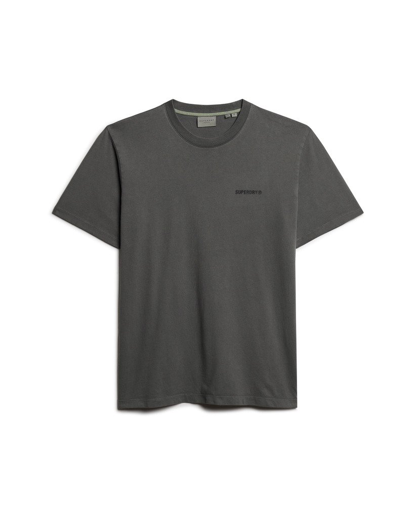 overgeverfd logo losvallend t-shirt in donker leigrijs