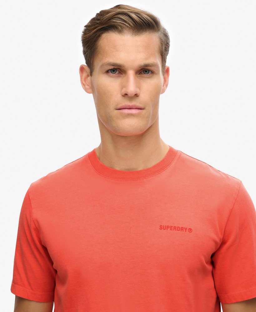 overgeverfd logo losvallend t-shirt in hot coral